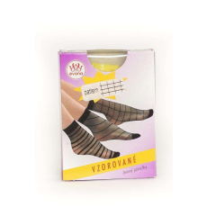  - Darja kockás mintás bokafix, 20 DEN, m:36-41, 1 pár sárga