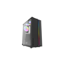 DarkFlash DK151 LED-es számítógépház + 3 RGB ventilátor (fekete) számítógép ház