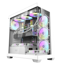 DarkFlash DS900 Aquarium Tempered Glass White (DS900WHITE) számítógép ház