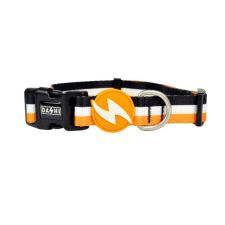 Dashi Stripes Orange&amp;Black nyakörv M (35-54cm) nyakörv, póráz, hám kutyáknak