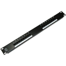 Datacom , 16x RJ45, közvetlen, CAT5E UTP, fekete, 1U kábel és adapter