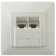 Datacom Adatátviteli, CAT5E, STP, 2x RJ45, falba építhető kábel és adapter