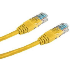 Datacom CAT5E UTP, 0.25m, sárga kábel és adapter