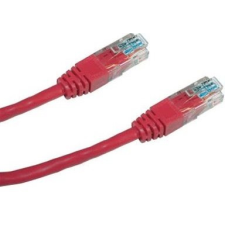 Datacom CAT5E UTP, 2m, piros kábel és adapter