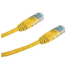 Datacom CAT6 UTP, 0,25m, sárga kábel és adapter