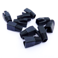 Datacom RJ45 törésgátló, CAT6A, CAT7, fekete, 10db kábel és adapter