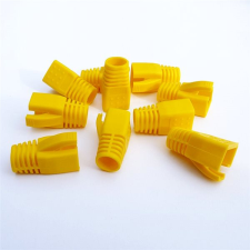 Datacom RJ45 törésgátló, CAT6A, CAT7, sárga, 10db kábel és adapter