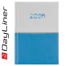 DAYLINER Határidőnapló Contrast A5 napi, fehér lapokkal fehér-világoskék 2026. (DAYLINER_57786) határidőnapló