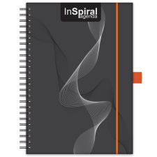 DAYLINER Határidőnapló InSpiral A5 heti fehér lapokkal Fekete-narancs Dayliner 2023. határidőnapló