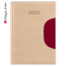 DAYLINER Határidőnapló Memphis A5 napi, fehér lapokkal bézs-padlizsán Dayliner 2025. határidőnapló