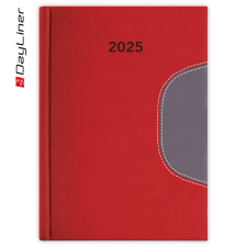 DAYLINER Határidőnapló Memphis B5 heti, fehér lapokkal piros-szürke Dayliner 2025. határidőnapló