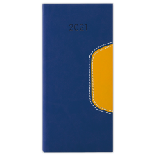DAYLINER Memphis, fekvő zsebnaptár, Kék-Sárga naptár, kalendárium