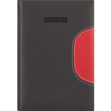 DAYLINER Naptár, tervező, A5, napi, DAYLINER  "Memphis", fekete-piros határidőnapló