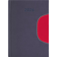 DAYLINER Naptár, tervező, A5, napi, DAYLINER Memphis, szürke-piros (NMA5SZPU) határidőnapló