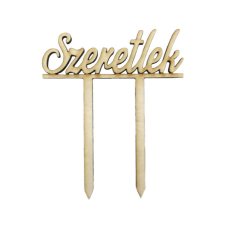 DC Beszúrós fa felirat "Szeretlek" 10cm x 12cm dekorációs kellék