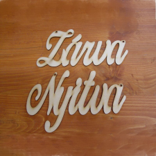 DC Fa felirat "Zárva-Nyitva" írott 10cm x 20cm dekorációs kellék