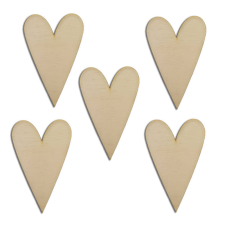 DC Fa hosszúkás szív 5,5cm x 8,5cm dekorációs kellék