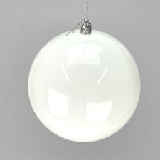 DC Fehér műanyag díszíthető gömb 12cm karácsonyfadísz