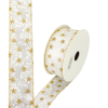 DC Karácsonyi szalag drótos szegéllyel 4cm széles - arany csillagos