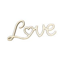 DC Natúr fa &quot;Love&quot; felirat 3,5cm x 8cm dekorációs kellék