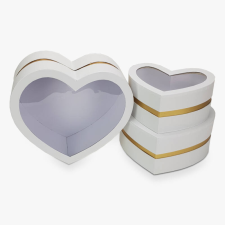 DC Papír doboz szett aranyszegélyes szív több választható színben dekorálható tárgy