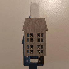 DD Mini csipeszek házak emeletes, 4,5cm barna dekorációs kellék