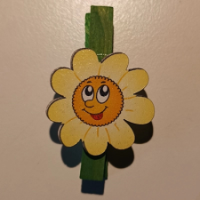 DD Mini csipeszek virágok, 4,5cm sárga dekorációs kellék