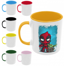Deadpool és Baby Yoda - Színes Bögre bögrék, csészék