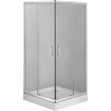 Deante FUNKIA szögletes zuhanykabin, 90x90x185 cm, natúr üveg, króm keret KYC041K kád, zuhanykabin