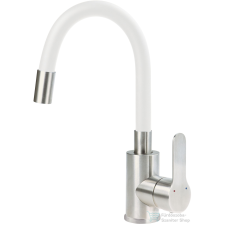 Deante LUPO mosogató csaptelep, flexibilis, fehér-acél BLU_W240 csaptelep