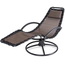 Debau Napozóágy hintázó nyugágy 191x77x82 cm relax-szék barna kerti szék kerti bútor