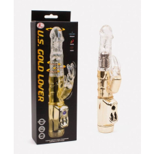 Debra Lybaile U.S. Gold Lover vibrating & rotating penis Gold-Clear vibrátorok