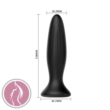Debra Pretty Love Mr. Play 12 Function Vibrating Anal Plug - szilikon, akkus, vízálló, vibrációs anál dildó - 12,8 cm (fekete) anál