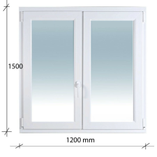 Decco 120x150 Bukó - Nyíló + Nyíló műanyag ablak Decco 71 profil 2 retegű üvegezés nyílászáró