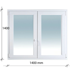 Decco 140x140 Bukó - Nyíló + Nyíló műanyag ablak Decco 71 profil 2 retegű üvegezés nyílászáró