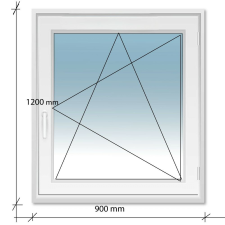 Decco 90x120 Bukó - Nyíló műanyag ablak Decco 71 profil 2 retegű üvegezés nyílászáró