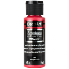 DecoArt Akrilfesték - metál 59ml - Red - DecoArt Americana® Multi-Surface Satin METALLIC (1 db) akrilfesték