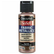 DecoArt Metál Textilfesték 59 ml Rose Gold SoSoft Fabric Metallics (1 db) textilfesték