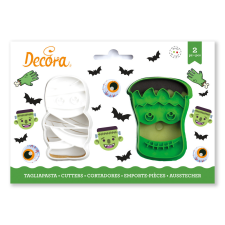  Decora kiszúró szett, múmia&Frankenstein, műanyag, 2db sütés és főzés