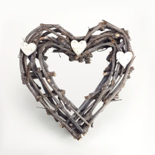 Decorolla Szív forma / szív koszorú indákból sötétszürke 30cm dekorálható tárgy
