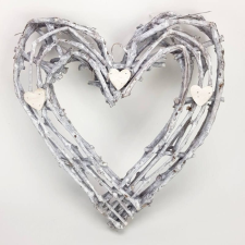 Decorolla Szív forma / szív koszorú indákból világosszürke 40cm dekorálható tárgy