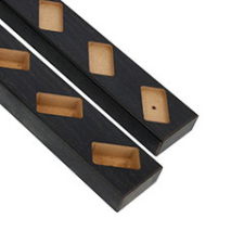 Decowall Fa hatású, alsó/felső profil szett, rögzítő elem, térelválasztó lécekhez, 45° - fekete bútor