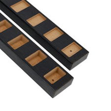 Decowall Fa hatású, alsó/felső profil szett, rögzítő elem, térelválasztó lécekhez, 90° - fekete bútor