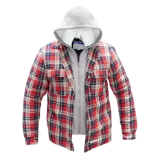 DEDRA BH63KF-L flanel pulóver, bélelt kapucnival, méret: l