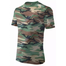 DEDRA Férfi rövid ujjú póló M, camo, 100% pamut munkaruha