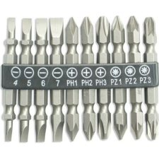 DEDRA Philips, Pozidriv, Lapos Bit Készlet 10 db (18A07S13) szerszám kiegészítő
