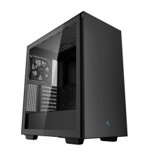 Deepcool Számítógépház - CH510 (fekete, ablakos, 1x12cm ventilátor, Mini-ITX / Mico-ATX / ATX / E-ATX, 2xUSB3.0) számítógép ház