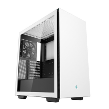 Deepcool Számítógépház - CH510 WH (fekete, ablakos, 1x12cm ventilátor, Mini-ITX / Mico-ATX / ATX / E-ATX, 2xUSB3.0) számítógép ház