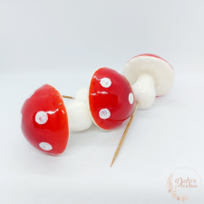  Dekor gomba - nagy - piros dekorációs kellék