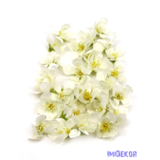  Dekor selyemvirág fej 5,5cm 28db/csomag - Fehér dekorációs kellék